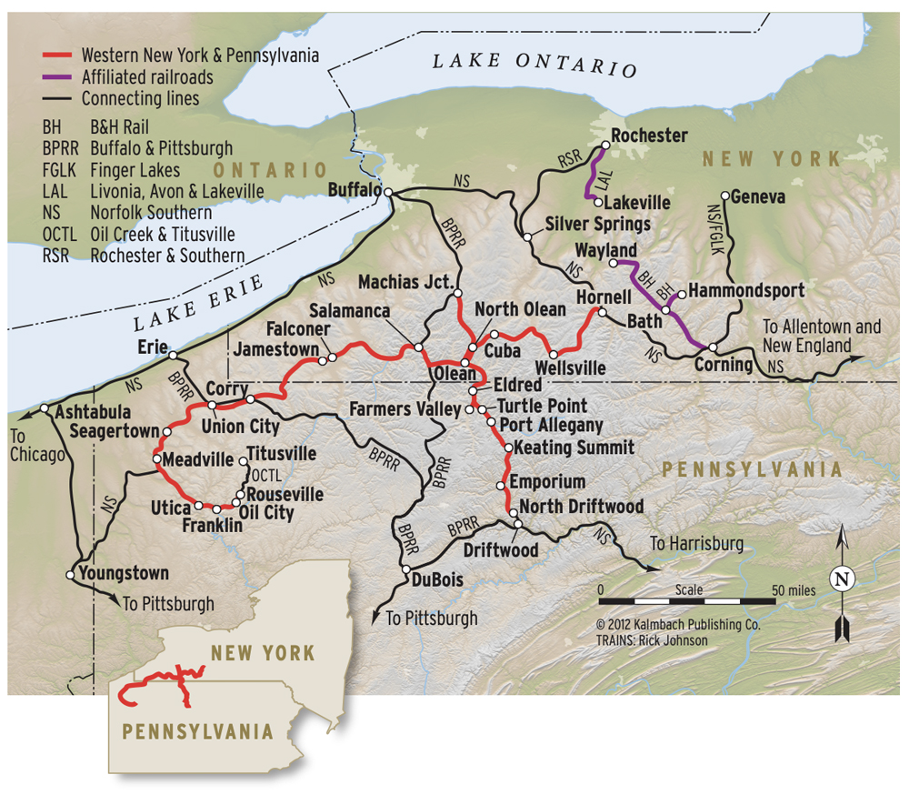 Map of railroad in western New York and Pennsylvania