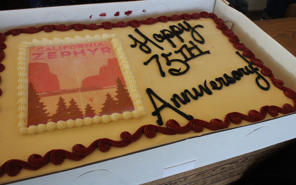 Cake with "Happy 75th Anniversary" message