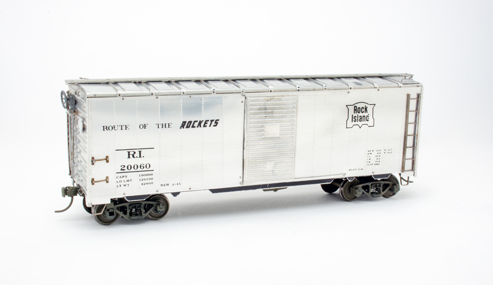 Silver model boxcar