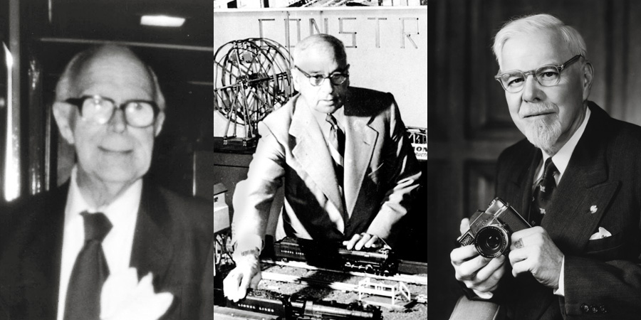 Composite of three black-and-white photos of men