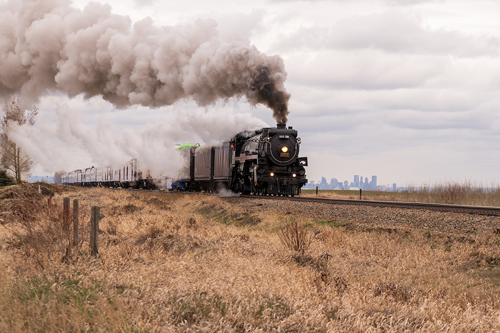 steam train in distance