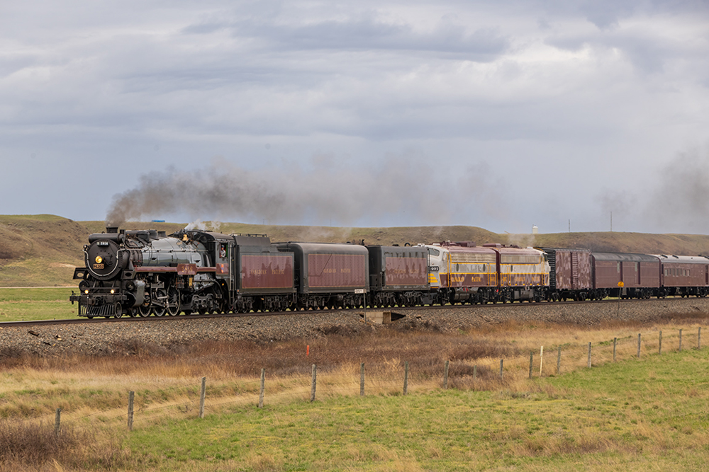 steam train in prairie