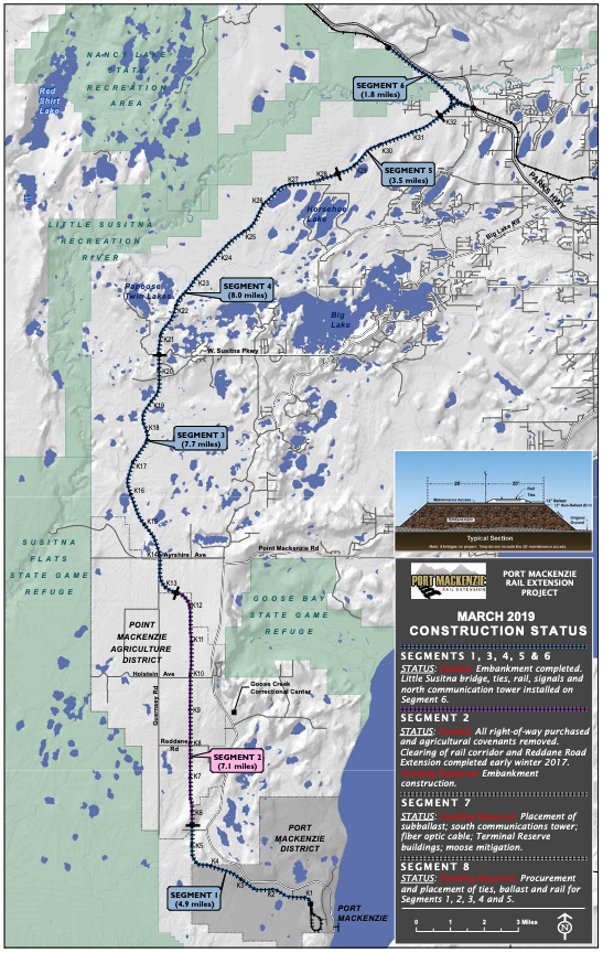 Map of proposed Alaska Railroad spur