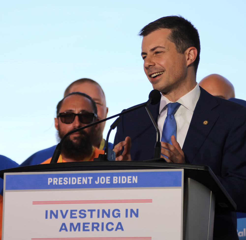 Man speaking at podium