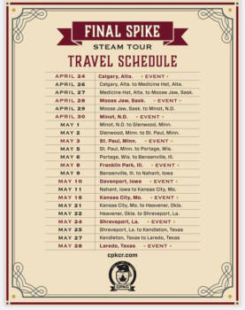 CPKC releases travel schedule for tour by No. 2816 - Trains