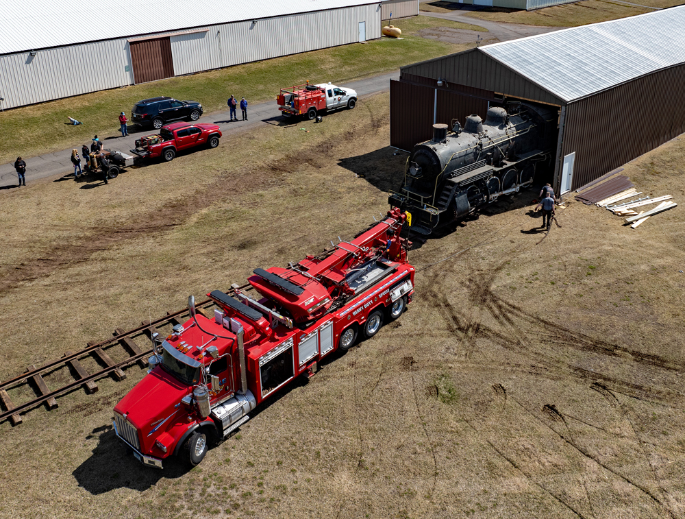 Locomotive moved out of display shed