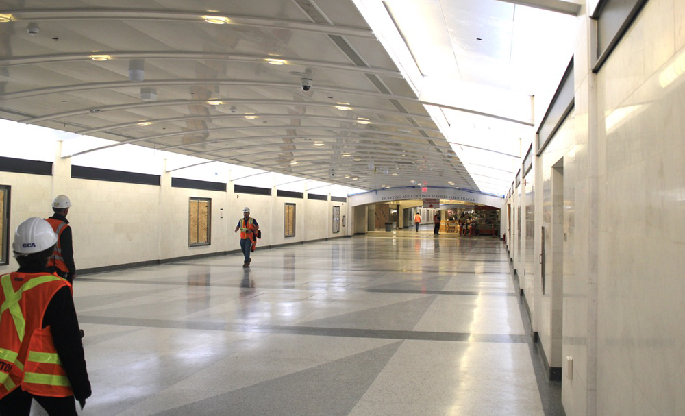 Long hallway of passenger station