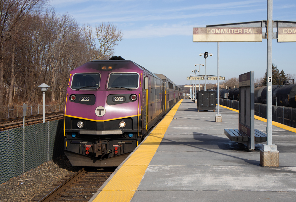 Commuter train at station platform