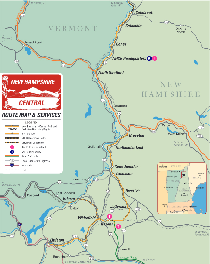 Map of short line with two disconnected segments