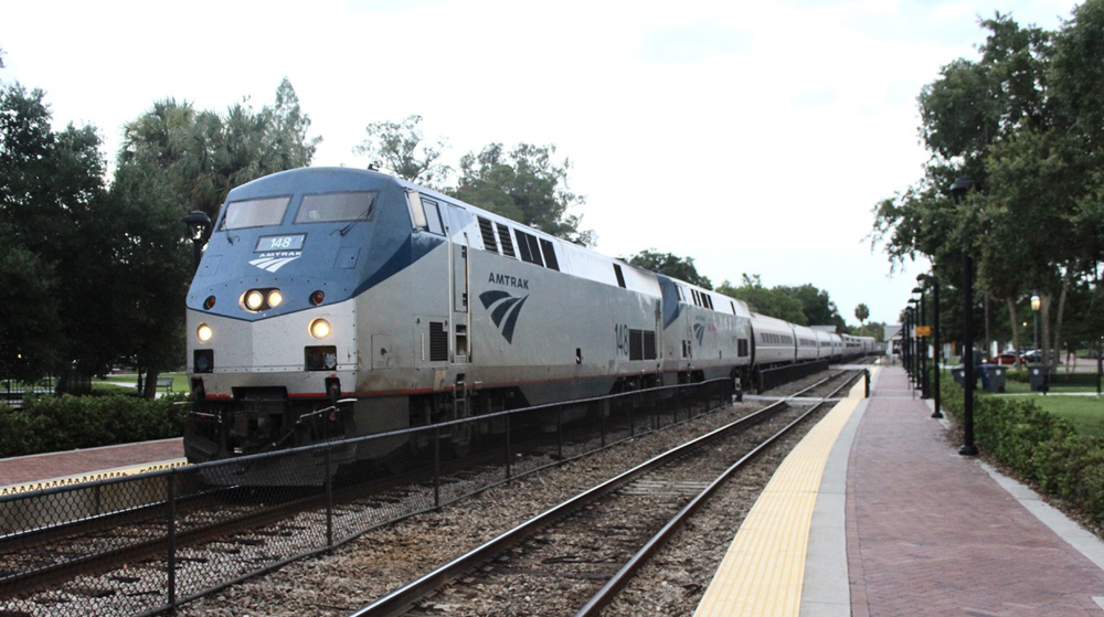 Passenger train at station platform