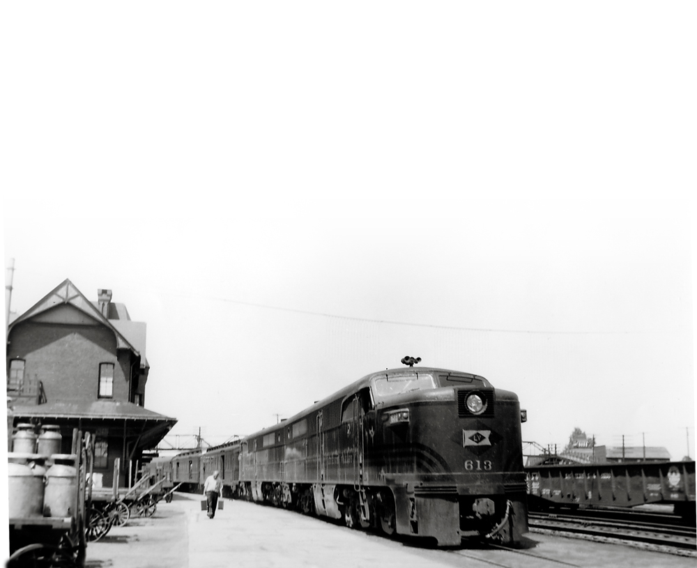 black and white train photo