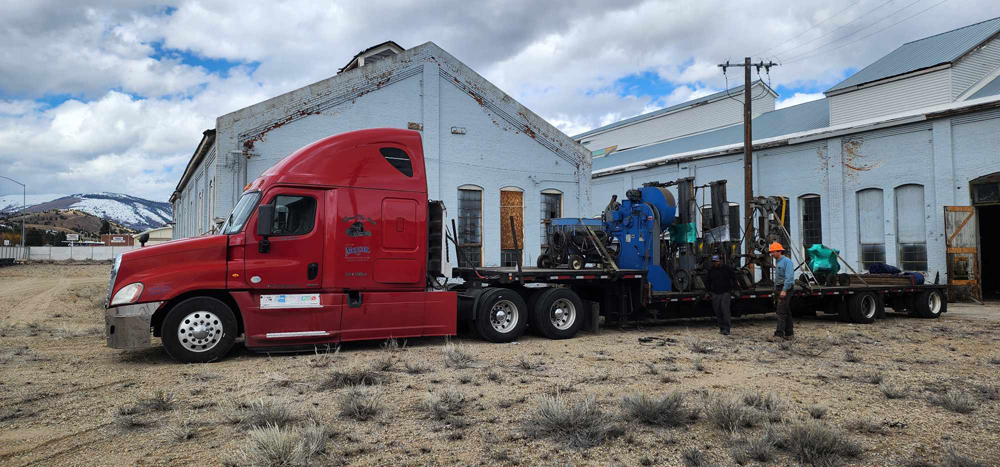 Truck outside roundhouse