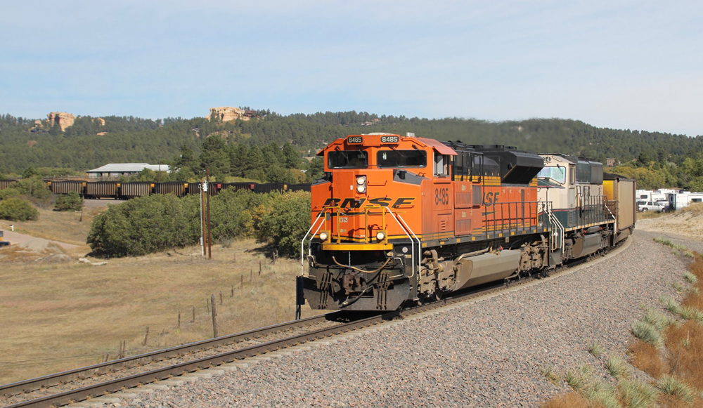 Coal train on curve