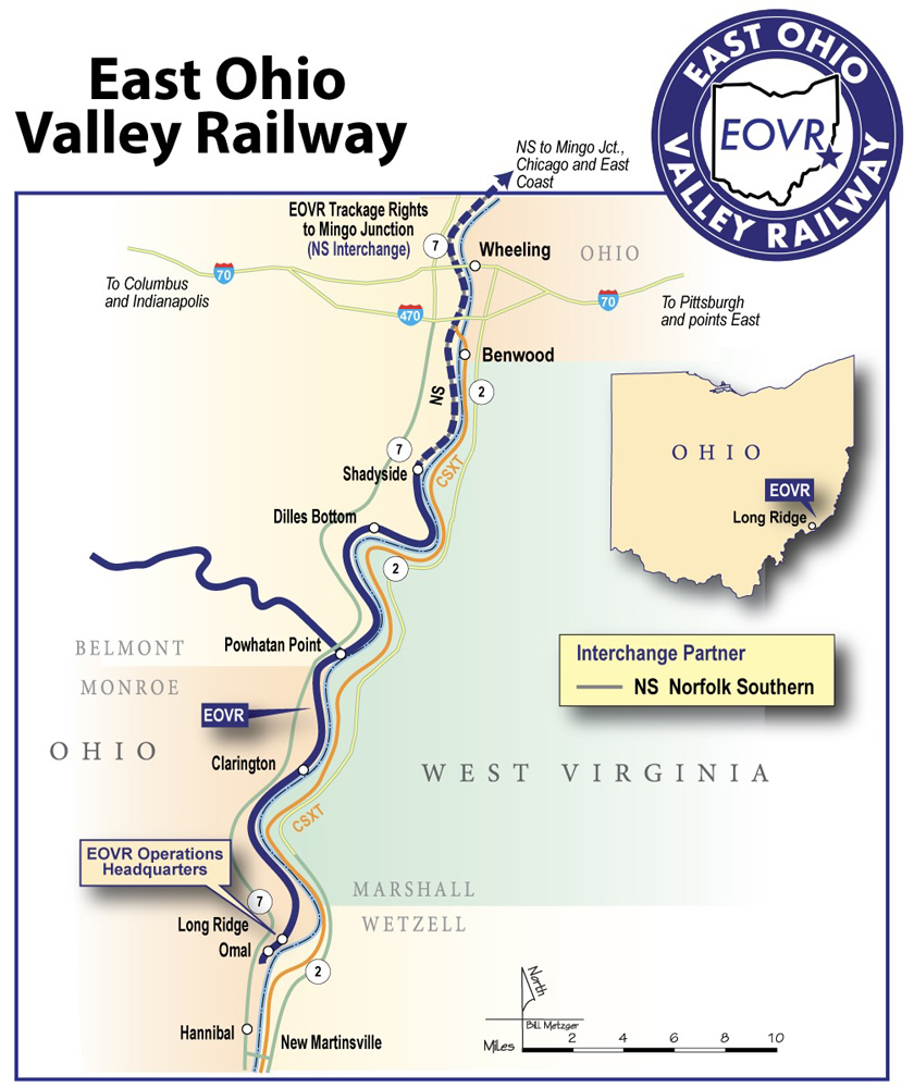 Map of East Ohio Valley Railway