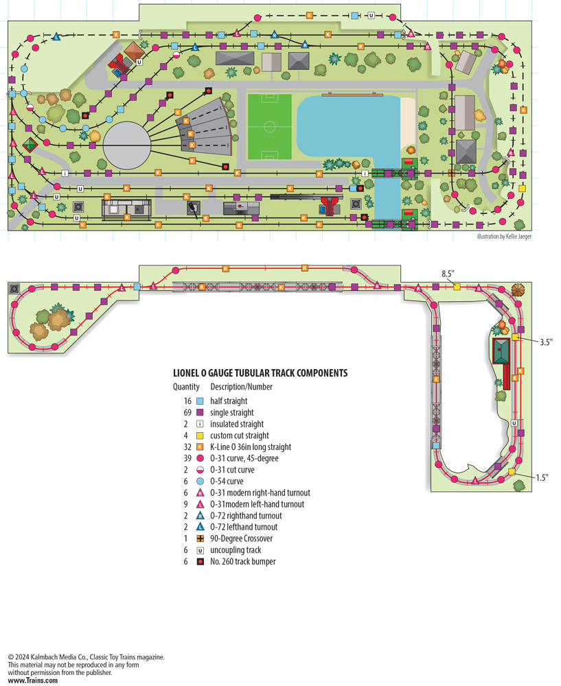 A toy train track plan