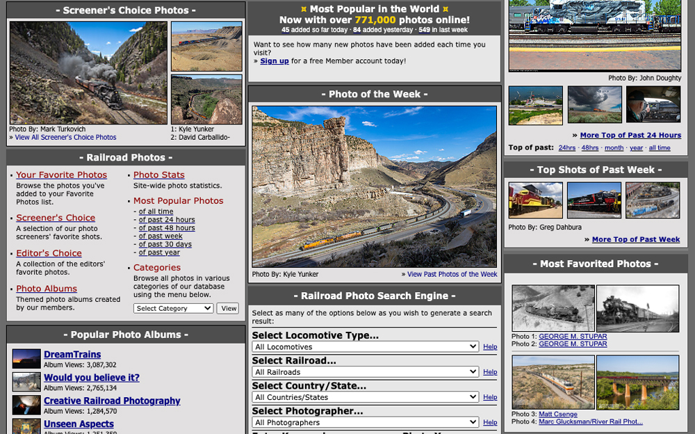 A screenshot of the homepage of