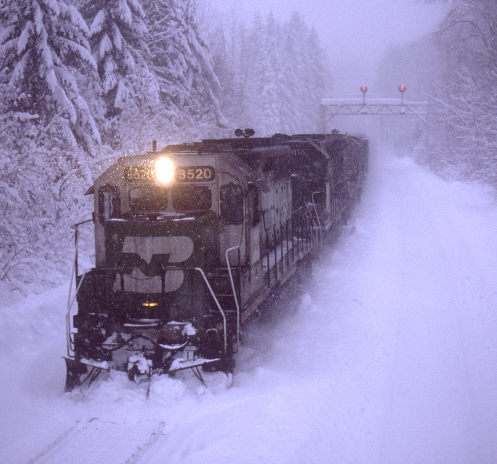 train in snow