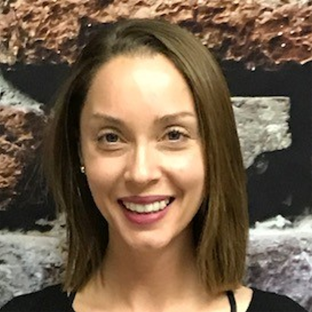 Head shot of woman with long hair