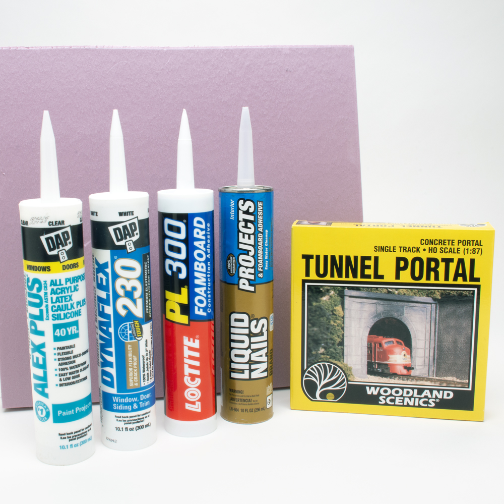 Photo of insulation board, adhesive tubes, and Hydrocal castings