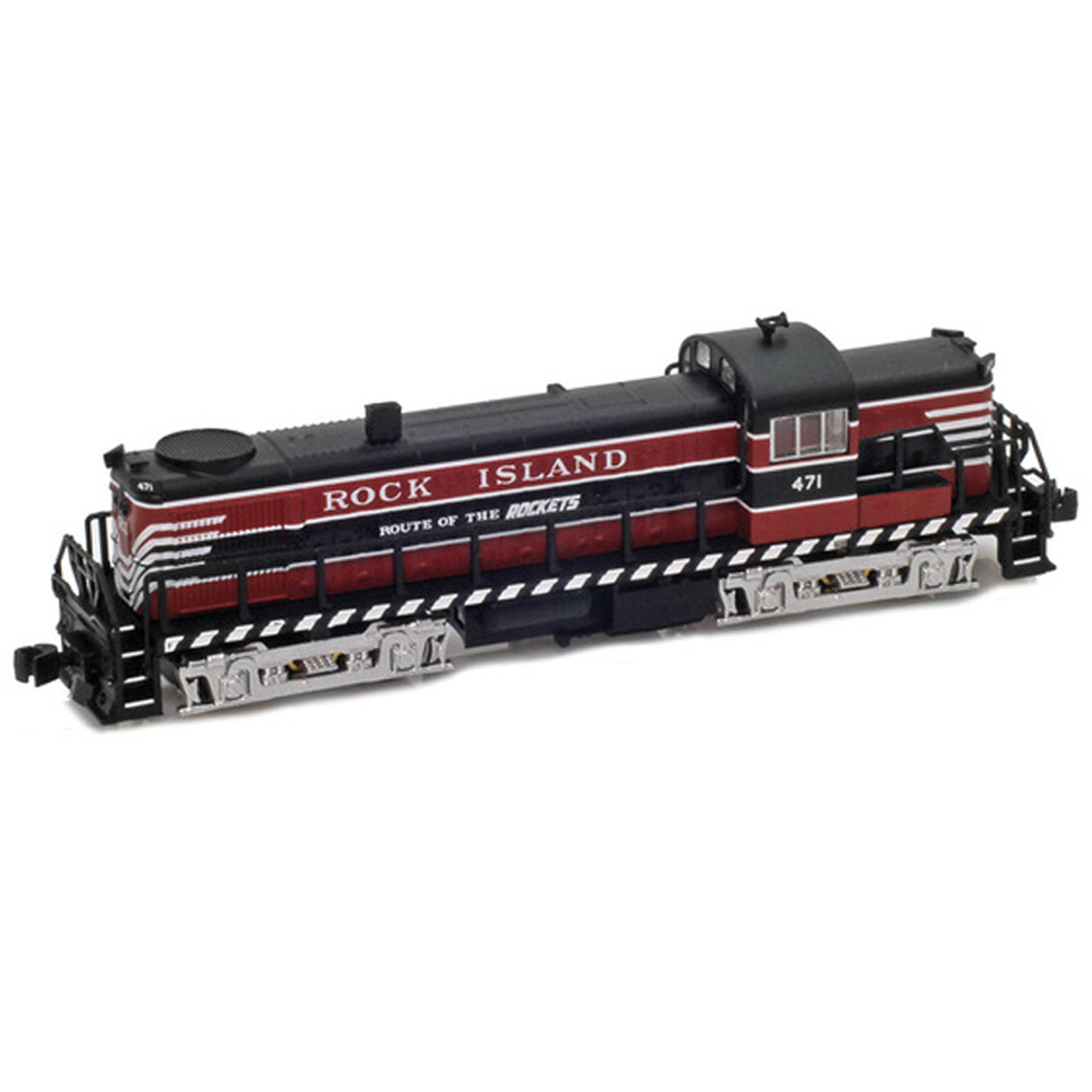 A black and red model locomotive
