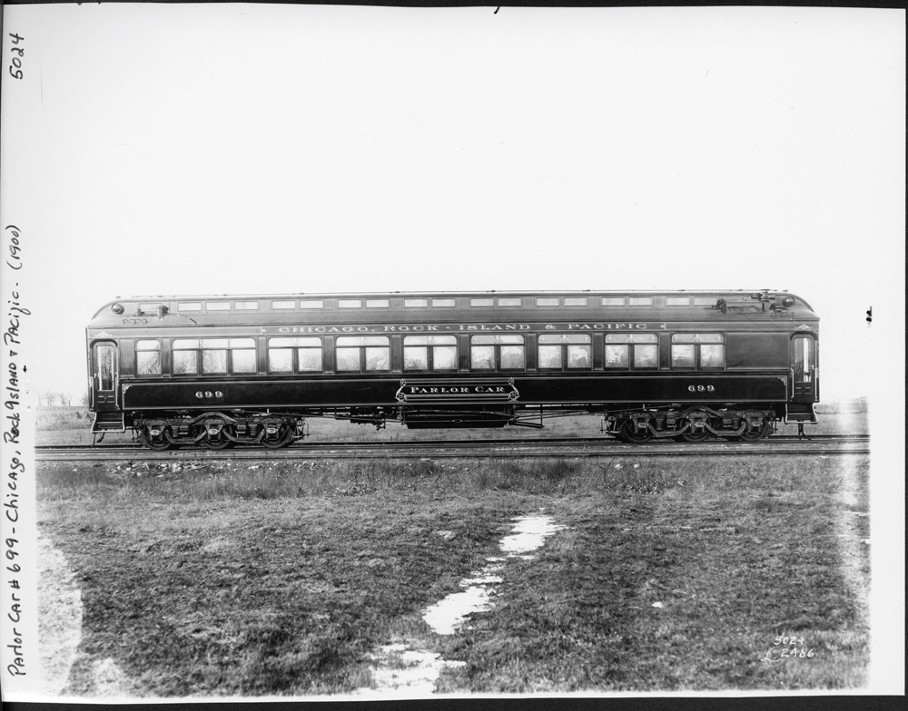 Black and white builder's photo of passenger car.