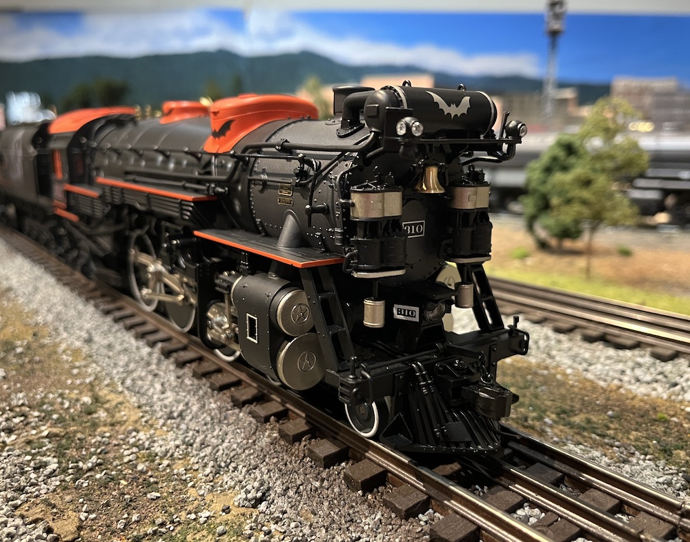 steam locomotive on layout