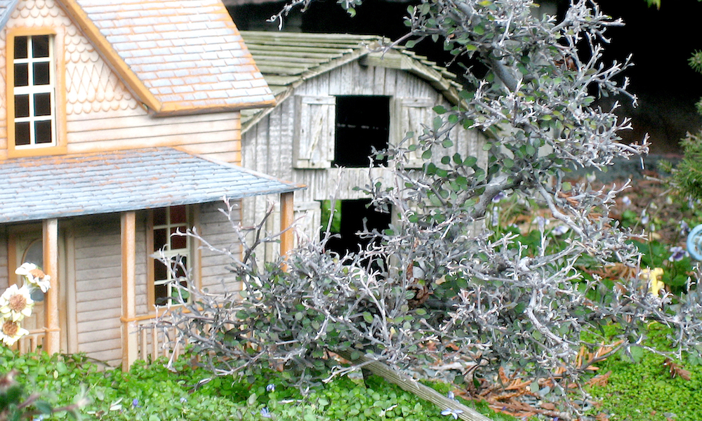 old model structures with tree in front