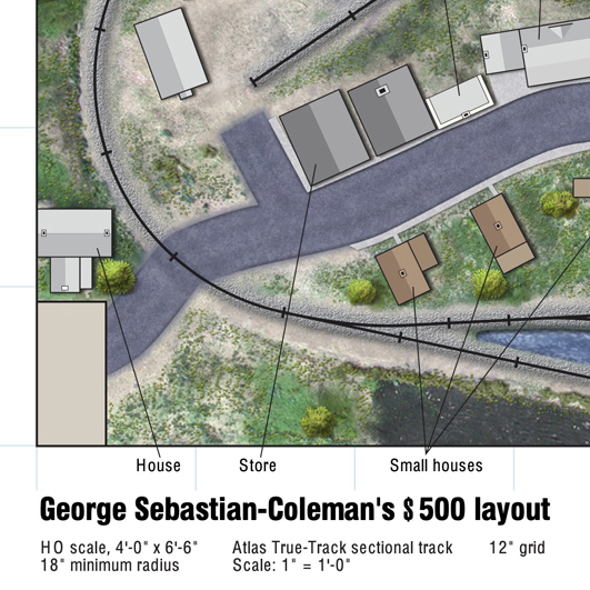 Color rendering of HO scale track plan.