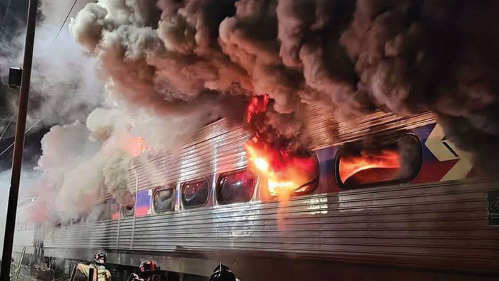 Image of railcar on fire. For use only as featured image