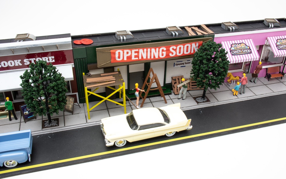 close up of business opening soon