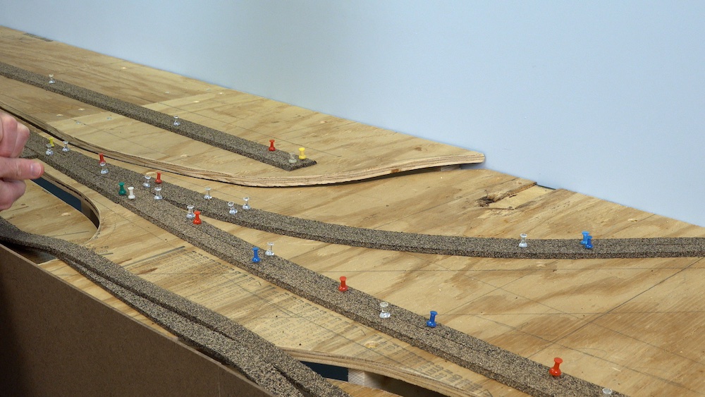 Cork roadbed laid out