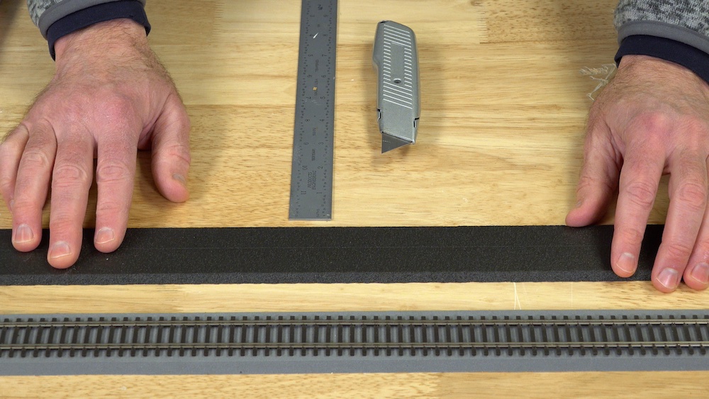 Foam roadbed laid out