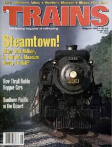 Locomotive and train of Steamtown on magazine cover