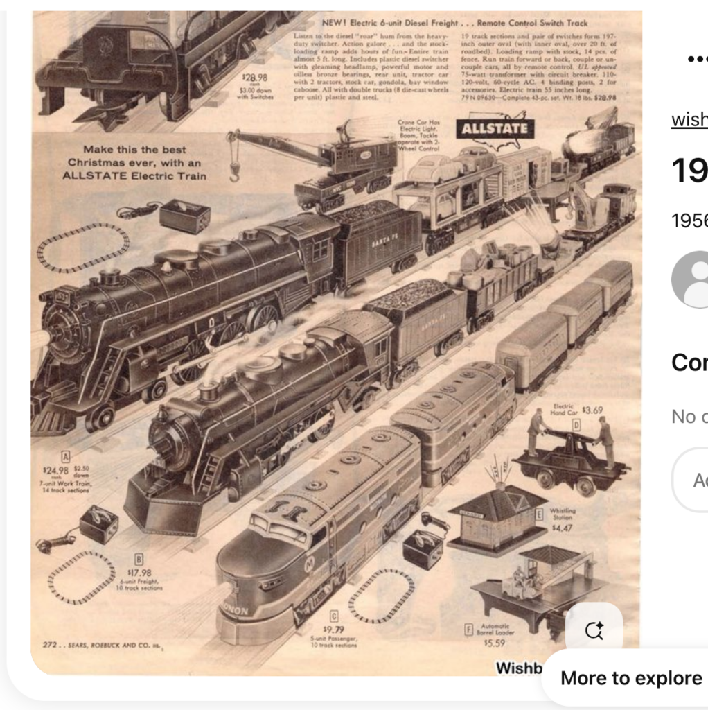  vintage page of Sears catalog