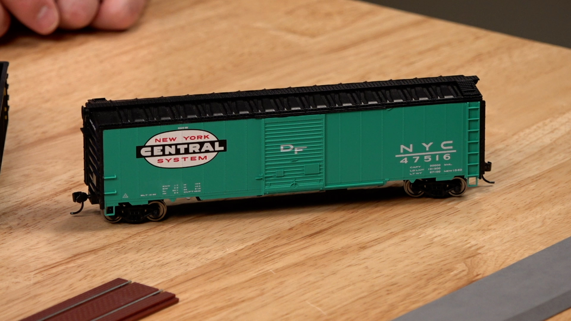 Close-up of boxcar.