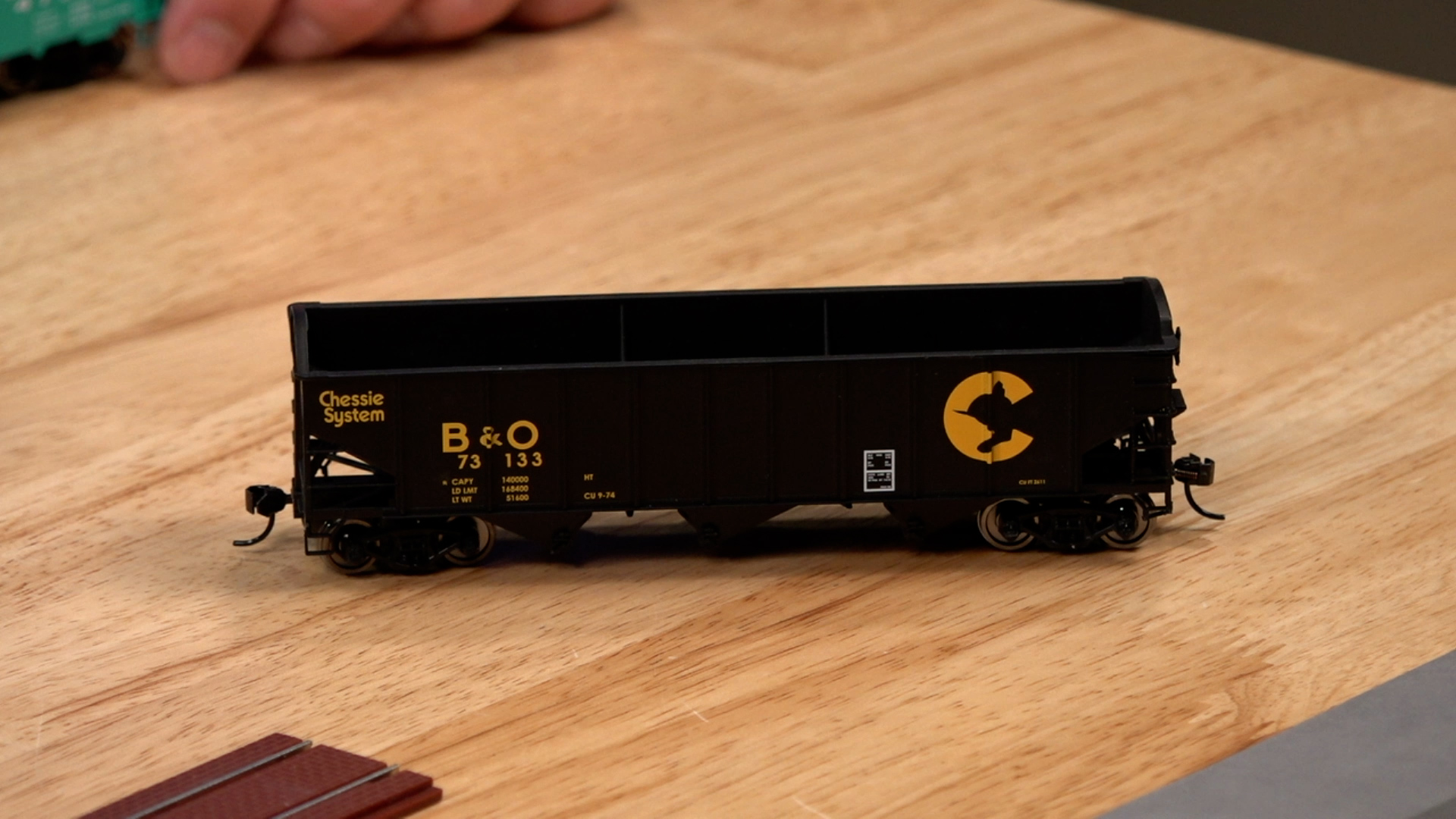 Close-up of hopper.