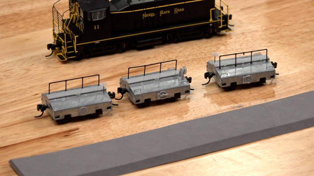 Close-up of rail car.
