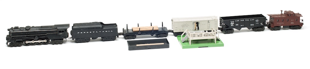 toy train set with steam locomotive