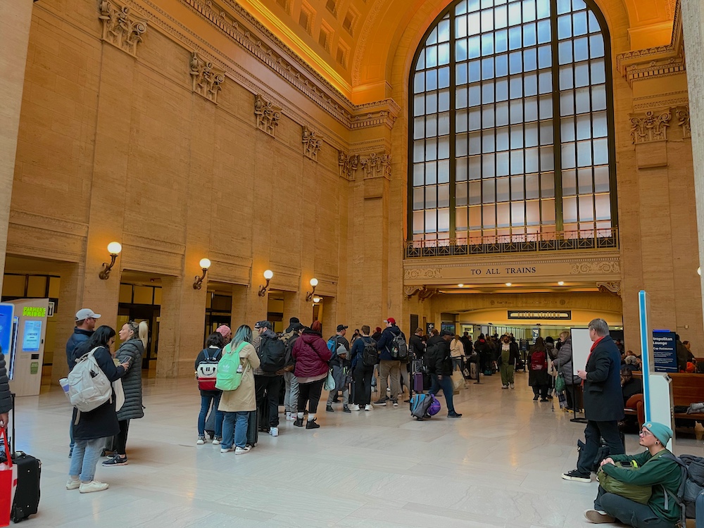 Interior railroad waiting room