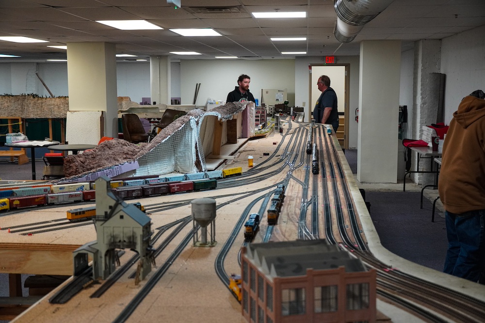 Wide shot of HO scale layout.