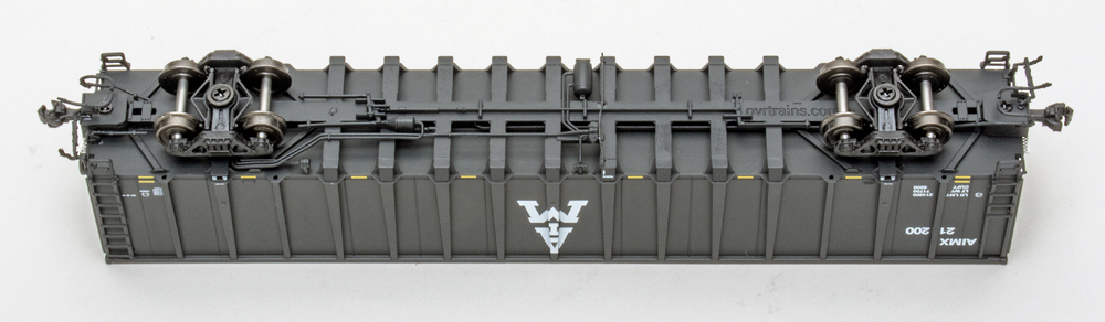 Color photo showing bottom of N scale freight car