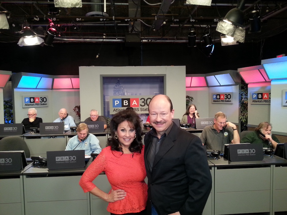 Pledge drive taking place at a TV station