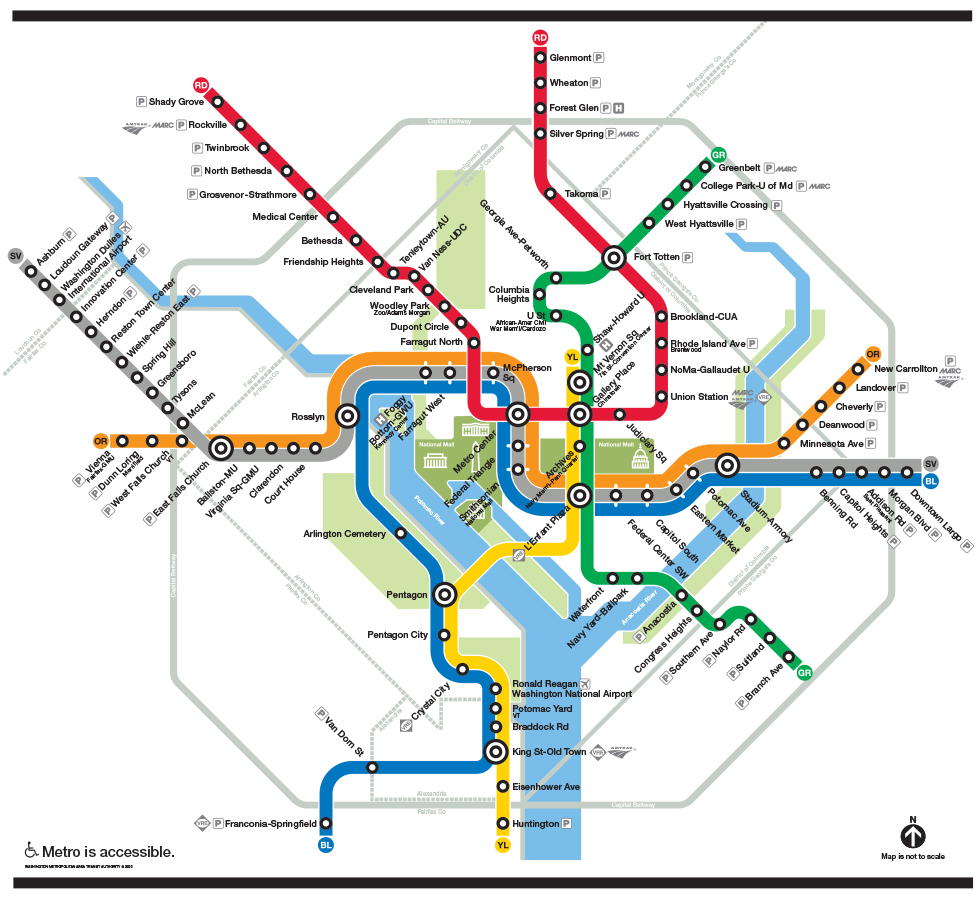 Map of DC Metrorail system