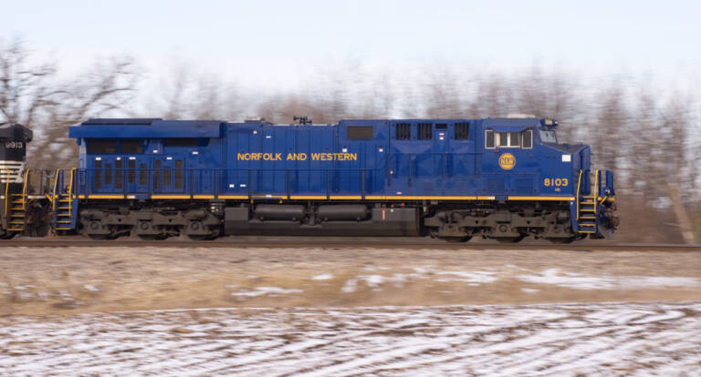 Blue diesel with yellow trim