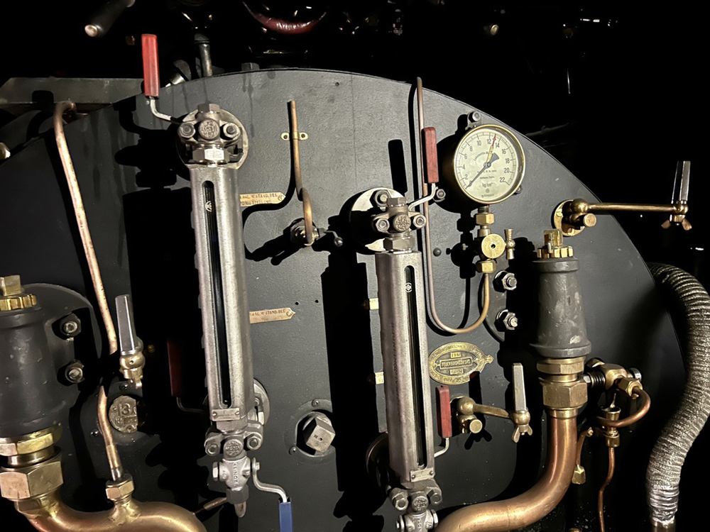 Gauges and other equipment on snowplow boiler