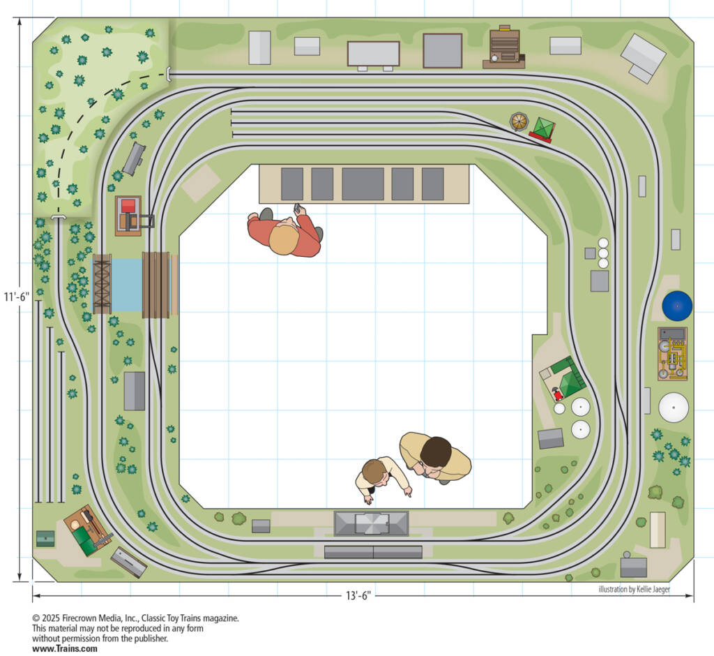 A track plan for a toy train layout