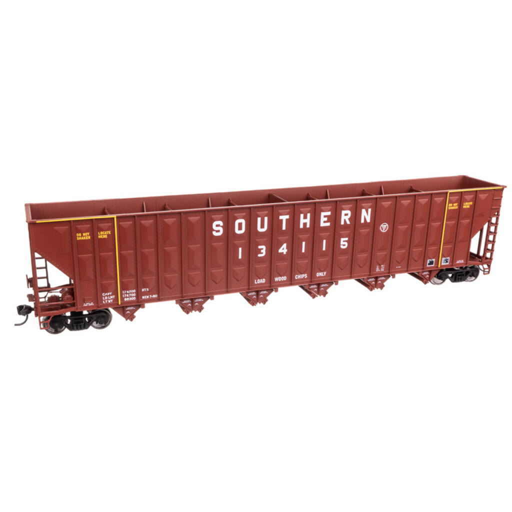 A red model hopper car