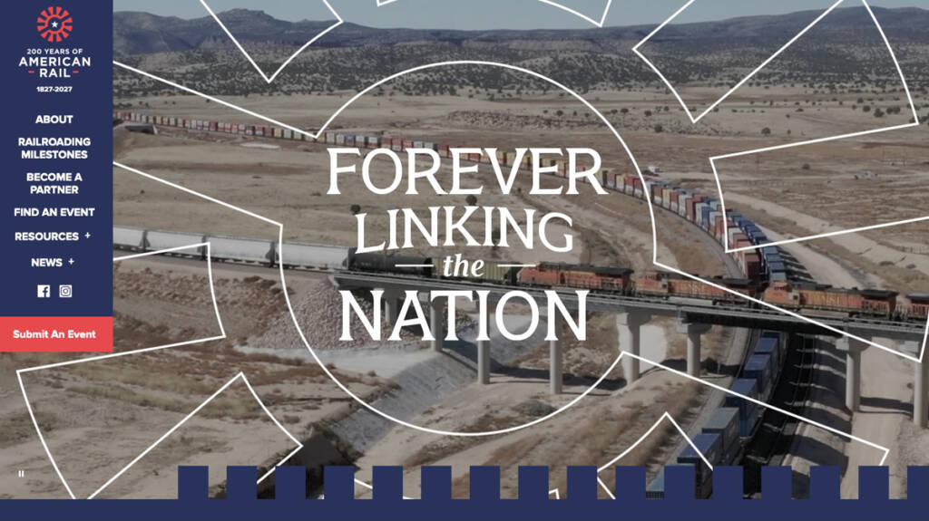 Screenshot of website with words "Forever Linking the Nation"