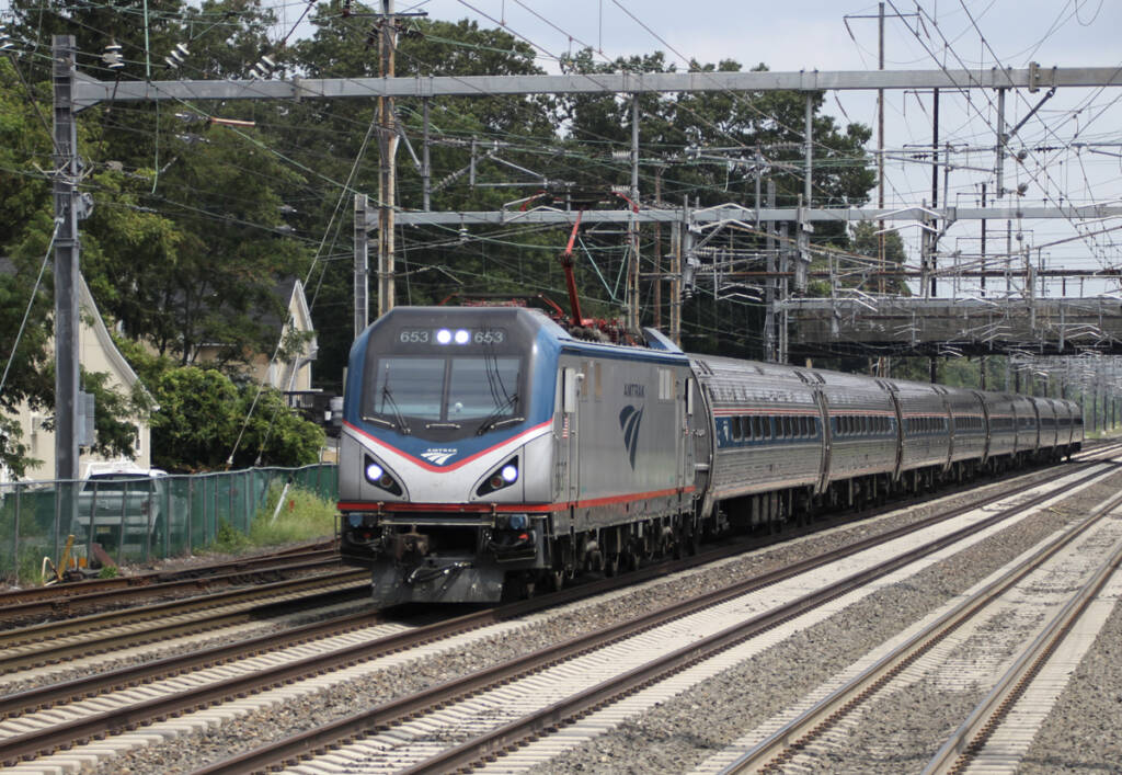 Amtrak passenger train on Northeast Corridor