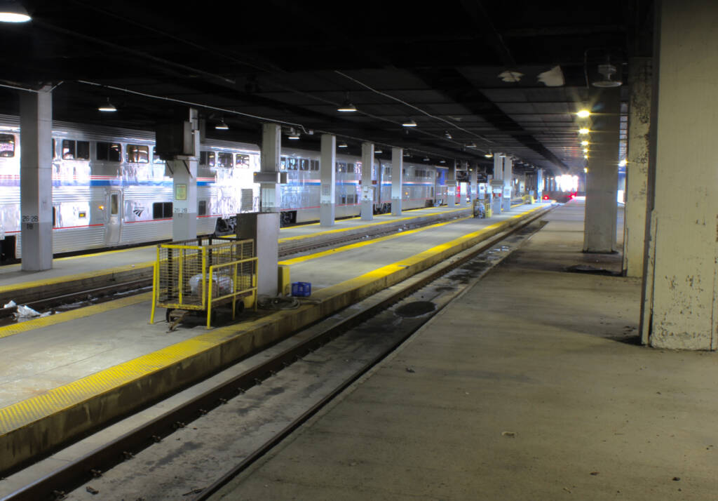View of underground station platform